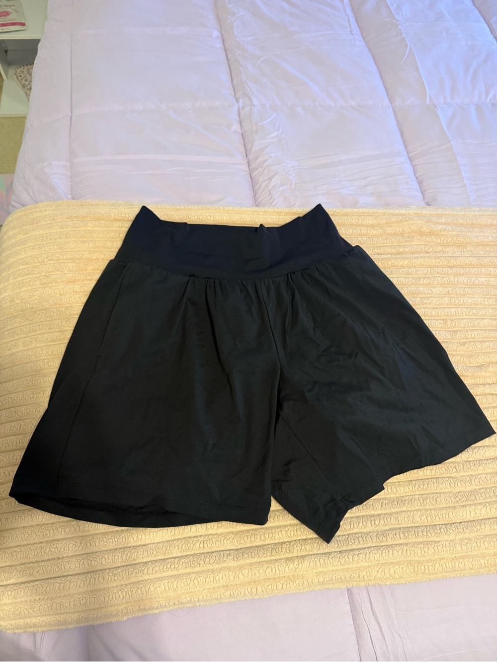 Black Women's High-Waist Long Shorts